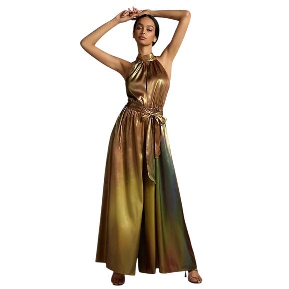 Anthropologie Hutch Halter Wide-Leg Jumpsuit - Novelty - 2 - Picture 1 of 16